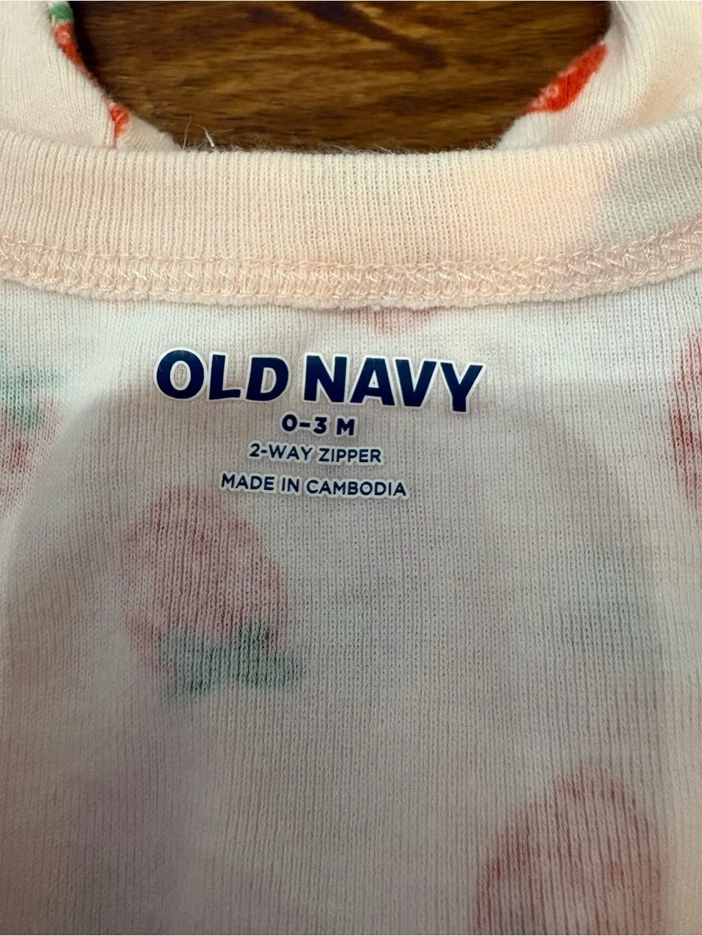 Old Navy Pink Footed One-Piece with Strawberry Print